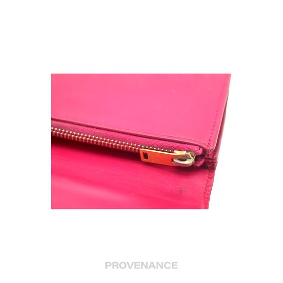 🔴 Saint Laurent Paris SLP Long Wallet - Pink Leather - Picture 10 of 10